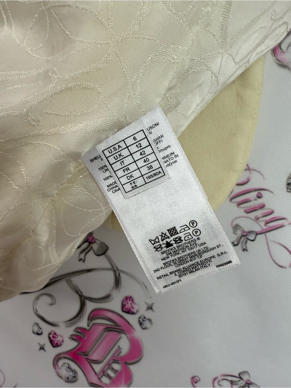 Brooks Brothers Italy jacket Cream Single-Breasted Blazer with Embroidered Crest - Picture 10 of 11
